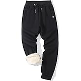 Flygo Men's Fleece Pants Winter Warm Joggers Pants Active Sherpa Lined Sweatpants