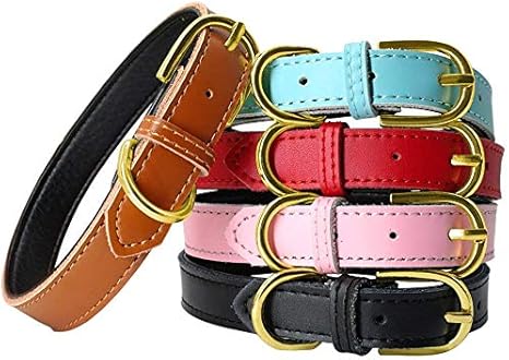 pale pink leather dog collar