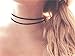 UdobuyPunk Gothic Double Layer Black Velvet PU Leather Chain Necklace Stretch Tattoo Choker Elastic Tassel Necklaces