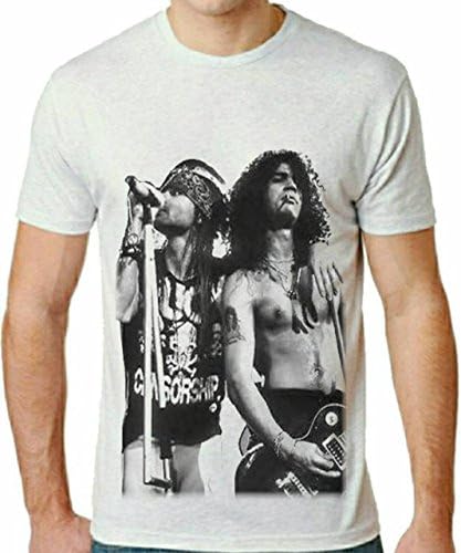 Metals4 Men's Slash Axl Rose Guns N Roses T Shirt Rock Band Short Sleeve White