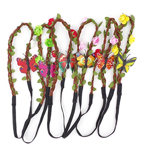 DDazzling 6PCS Floral Flower Beach Women Girls Hairband Headband Festival Party (Flower Set 4)
