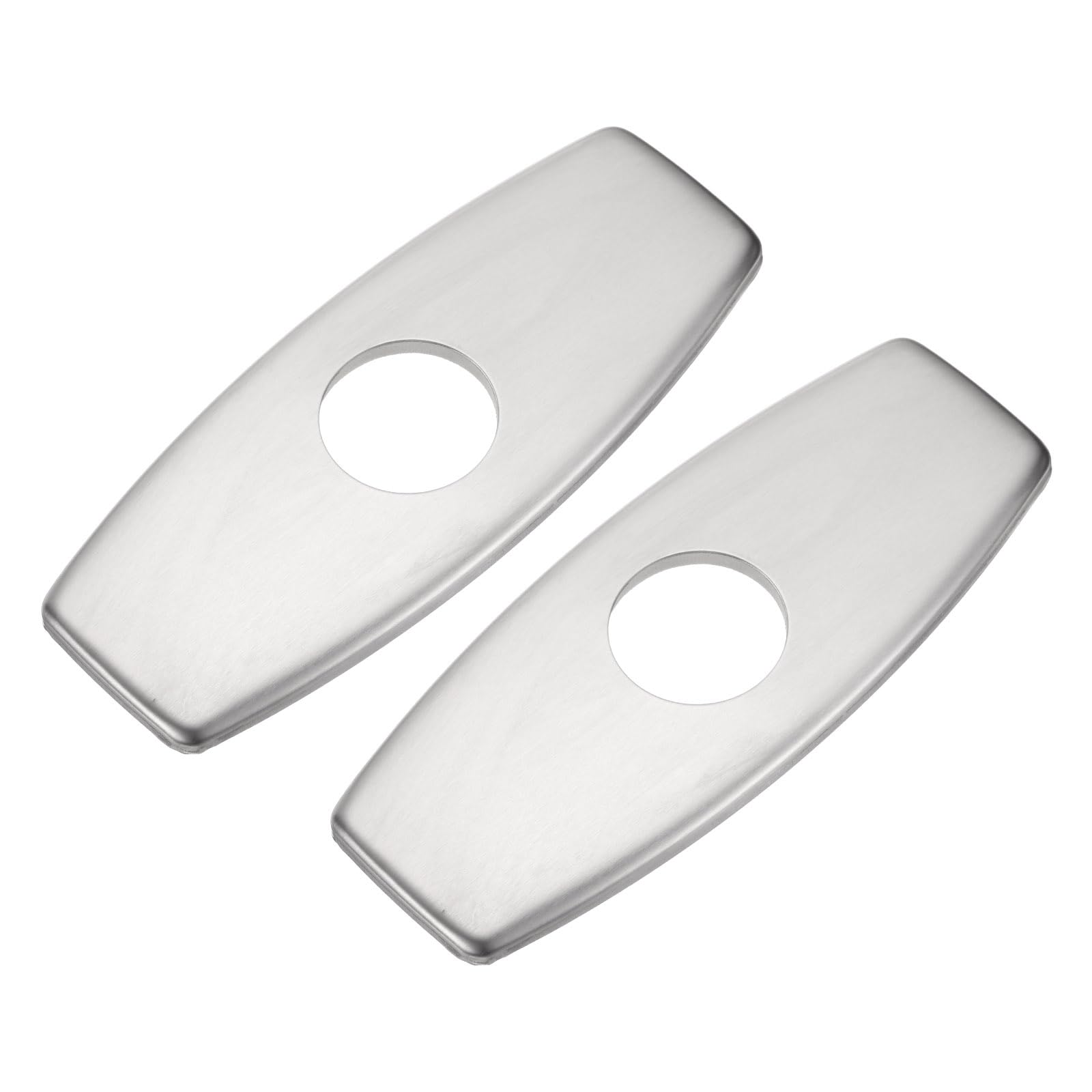 uxcell 2pcs 6 Inch Hole Cover Deck Plate Escutcheon, Stainless Steel Sink Cover Plate for Bathroom or Kitchen Sink Faucet, Round Brushed Silver
