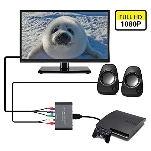 HDMI to YPbPr Converter Adapter, Amanka HDMI to Component Audio Video Converter, Supports 1080P for DVD PSP Xbox 360 PS2 Nintendo to HDTV Monitor