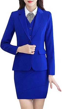 blue skirt and blazer