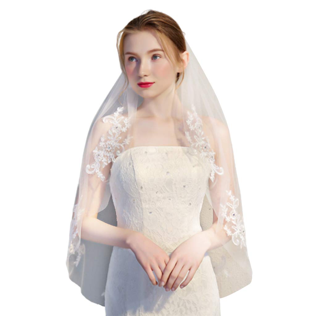 Nusswahn De Bridal Accessories Special Occasion Accessories Aibiyi Lace Edge 1 Tier Short Bridal Veil With Comb Aby V