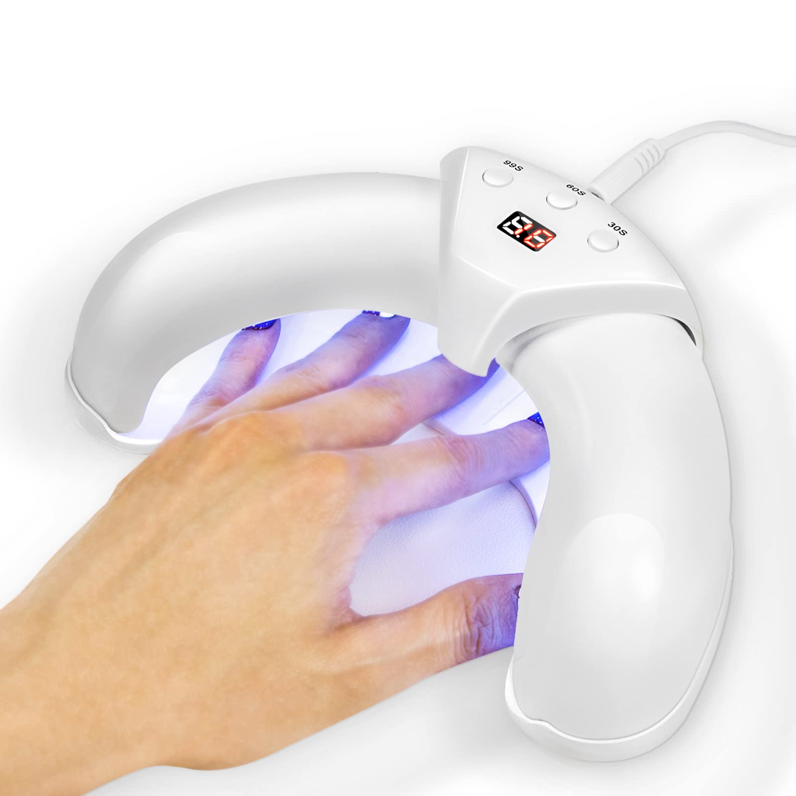 Photo 1 of Hohotti LAMP White 8.5x4.5x2.0in Minimalist LED Nail Curing Lamp with 3 Timers, Portable Matte ABS Home Salon UV Gel Polish Dryer