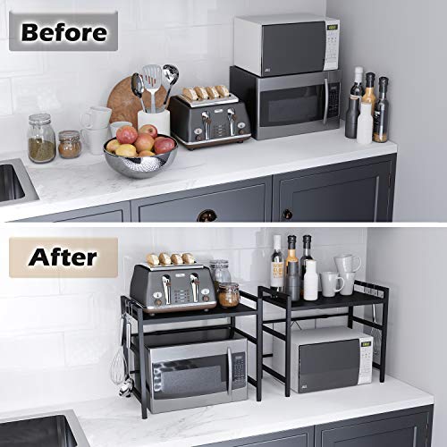 Yikko Microwave Oven Rack Shelf Expandable Kitchen Counter Storage