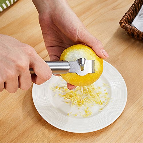 Genenic 2 Pack Stainless Steel Lemon Zester Grater with Channel Knife and Hanging Loop