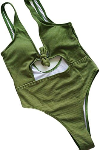 Blyent Womens' Elastic Cut Out Backless Tankini Bathing Bikini Sets Green M