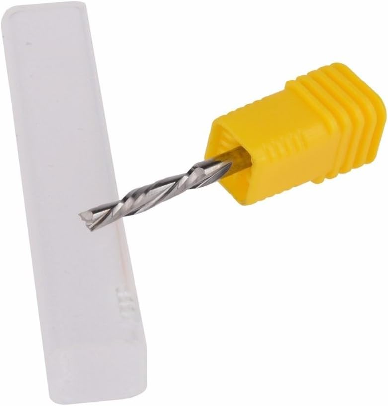 EU_HOZLY 3.175mmX17mm Left Handed 2 Spiral Flute Bits Down Cut Carbide Endmill Cutter Pack of 5 - Image 5