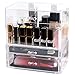 InnSweet Makeup Organizer, Cosmetic Display Cases with Slanted Front Open Lid, Acrylic Jewelry & Cosmetic Storage for Perfume, Lipstick, 2 Pieces