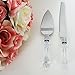 Lolasaturdays Wedding Party Cake Knife Server Set with Faux Crystal Handle and diamond accents