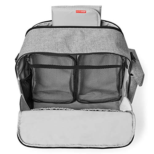Skip Hop Weekender Travel Diaper Bag Tote with Matching Changing Pad, Duo Signature, Grey Melange Skip Hop Weekender Travel Diaper Bag Tote with Matching Changing Pad, Duo Signature, Grey Melange