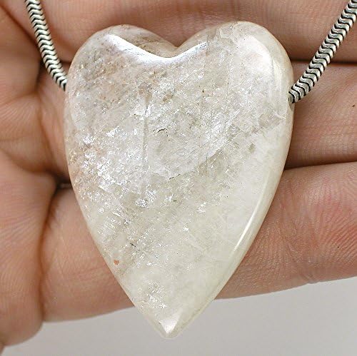 DVH Tanzanian Sunstone Polished Heart Focal Bead 41x31x9 (6392)