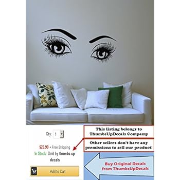 Makeup Wall Decals Beautiful Eyes Closeup Vinyl Decal Beauty Salon