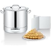 Concord Stainless Steel Tamales Steamer Pot. Mi Abuela Series with Exterior Water Refill Spout, Divider, and Removable Steamer Rack (20 Quart)