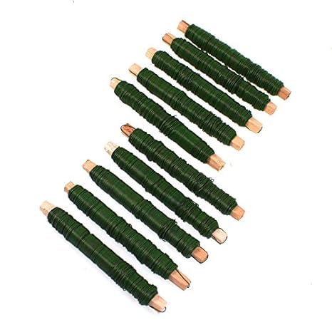 10 Rollen Wickeldraht grün Blumendraht Bindedraht a 100g 0,65mm 1kg