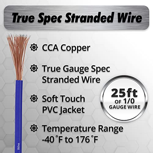 InstallGear 1/0 Gauge Wire AWG CCA Power Ground Wire Cable Welding