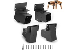 TAYORY Deer Stand Brackets 4-Pack, 4x4 Compound Angle Brackets, Black Powder-Coated Deer Hunting Bracket for Deer Stand, Tree