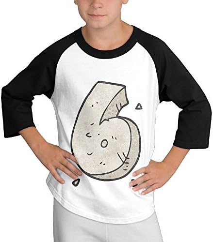 QulujianG Cartoon Stone 6 Youth Middle Sleeve Shoulder - Shoulder T-shirt S