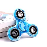 Fidget Toy Spinner with Top Quality Stainless Steel Bearings - High-Speed Tri Hand Spinners for Stress Relief, Relaxation, Improved Focus, Autism, ADHD, - Built Stronger & Spins Longer (Blue Camo)
