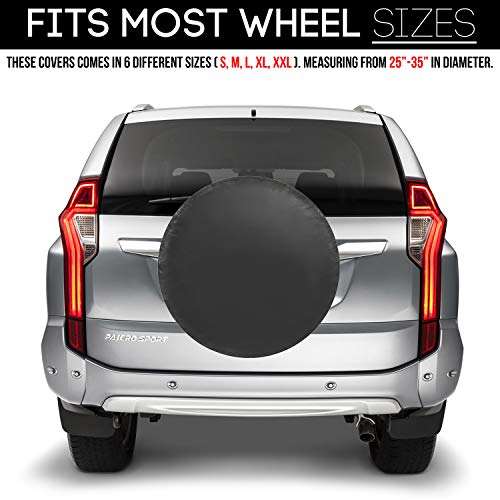 Spare Tire Cover – Must-Have Car Accessories for Your SUV, Jeep, RV, Trailer, Truck – Fit Most Wheel Sizes by Kankesh (XS(13 INCH), Black)