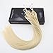 LaaVoo #60 Platinum Blonde Extension Beads Micro Loop Link Hair Extensions 22 inch 100% Natural Human Hair True Blonde 1g/strand 50g