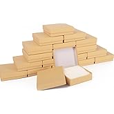 Foraineleyo Cardboard Jewelry Brown Gift Boxes 20 Pack3.5×3.5×1 inches, Small Cardboard Jewelry Boxes with Cotton Filled and Lids,its apply to displaying necklaces, rings, bracelets, earrings