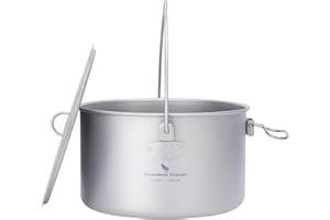 Boundless Voyage Titanium Hanging Pot with Foldable Handle Ultralight Portable for Outdoor Camping Picnic Hiking Cookware