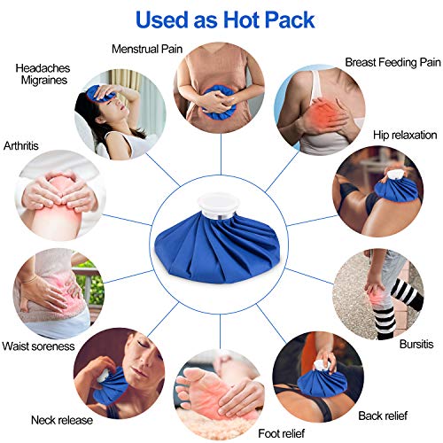 DoeDoe Ice Bag Packs for Injuries Reusable, Refillable 3 Ice Packs (6