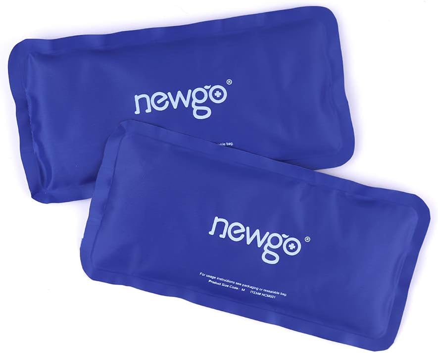NEWGO®Reusable Ice Packs – 2 Pack Ice Packs for Injuries Soft Gel Compress & Cold Packs for Injuries & Pain Relief, Hot Cold Therapy - Blue