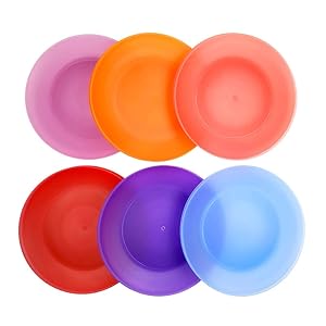 Everyday Plates Set of 12 - Unbreakable and Reusable 10 inch Plastic Dinner Plates, 6 Assorted Color | Dishwasher Safe,BPA Free