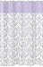 Sweet Jojo Designs Lavender, Gray and White Damask Print Elizabeth Girls Kids Bathroom Fabric Bath Shower Curtain