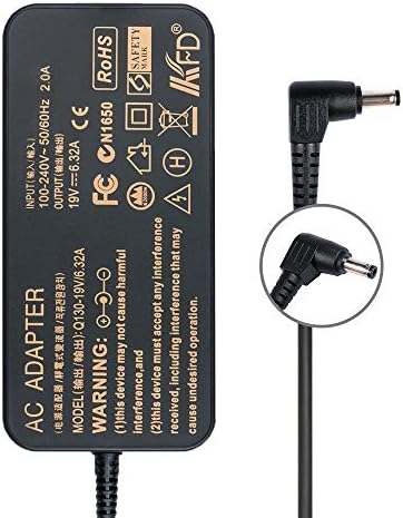 KFD 120W AC Adapter for Asus G51Jx-X5 G51Vx G51Vx-A1 G51Vx-Rx05 G53J G53Jw G53Jw-3D G53Jw-3De G53Jw-A1 G53Jw-Xa1 G60J Asus Rog G Series G771JM GL551JM G56JK G60 G60Vx G73J G73JH G73Jw G71G G71V G2Sg