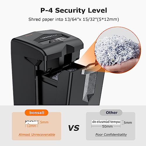 Bonsaii Heavy Duty Paper Shredder, 24Sheet 60 Minutes Crosscut Office