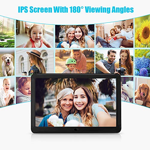 toberto Digital Photo Frame with 1920x1080 IPS Screen with 32G SD Card, Digital Picture Frame Support Adjustable Brightness Photo Deletion 1080P Video Music Slideshow Remote 16:9 Widescreen S (8 inch)