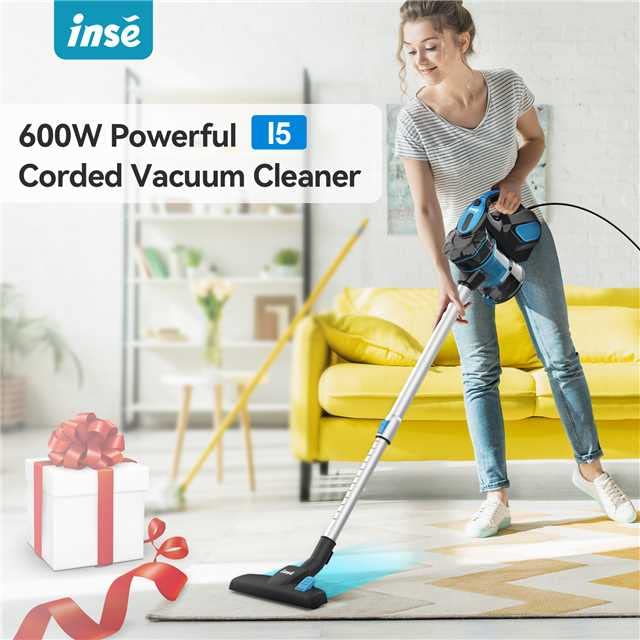 INSE Vacuum Cleaner, Corded Vacuum Cleaner 600W Powerful Motor 18000Pa