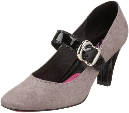 Gretta Women's Ganola Mary Jane Pump,Grey/Black,10 M US