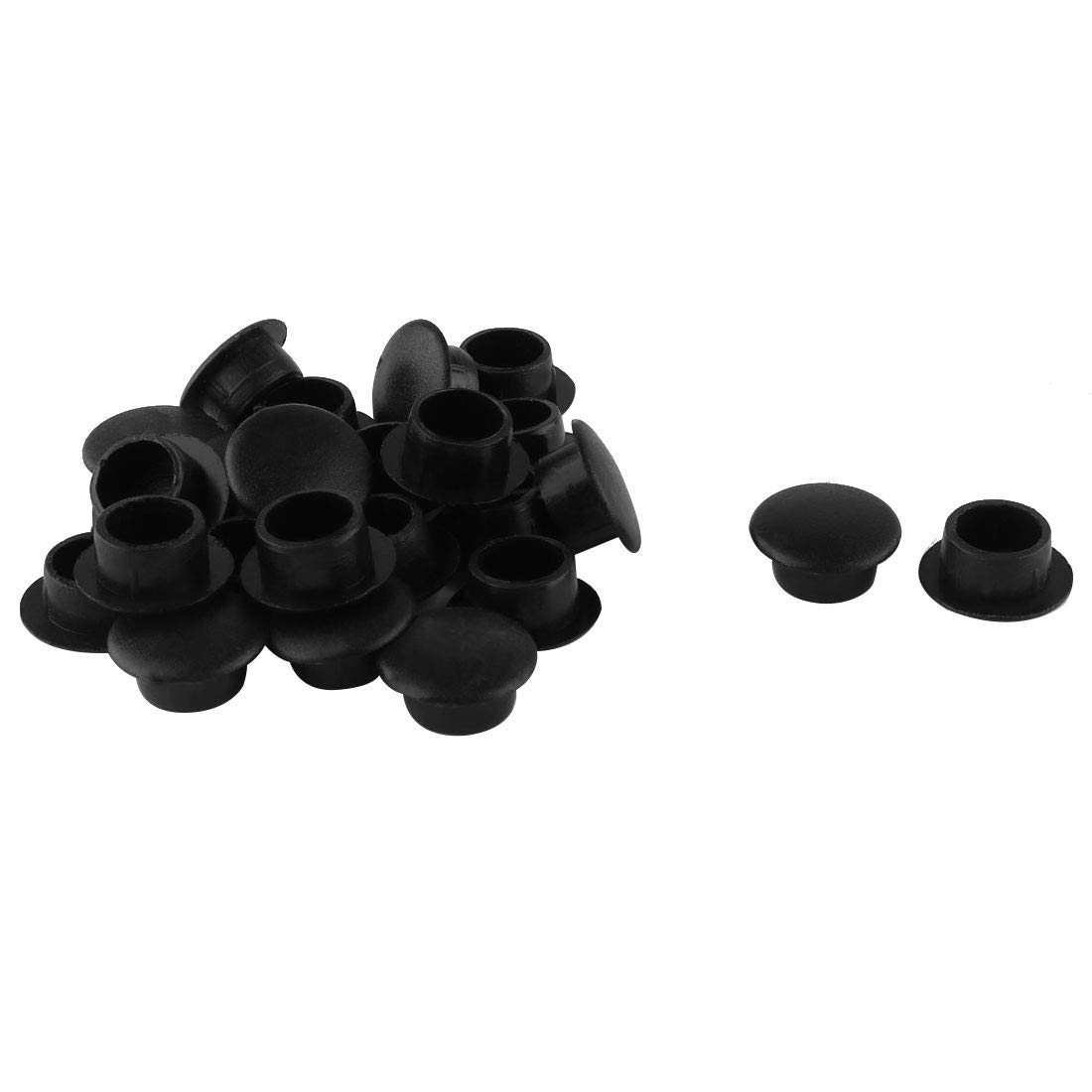 Sourcingmap 24 Pcs Plastic 10mm Diameter Flush Mounted Tube Insert Caps Cover Black
