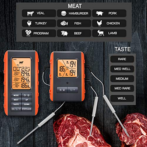 Wireless Meat Thermometer for Grilling Smoking Kitchen Food Cooking