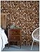 HAOKHOME Peel and Stick Vintage Faux Brick Wallpaper Removable 17.7in x 9.8ft Brown/White/Black Vinyl Textured Self Adhesive Wall Paper Design for Home Walls Kitchen Decorations