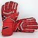 Coodoo Goalie Goalkeeper Gloves with Pro Fingersaves, Strong Grip for The Toughest Saves, Protection to Prevent Injuries, Fit Match Training, Adult, Youth,Size 6-11 (Black & Red, 6)