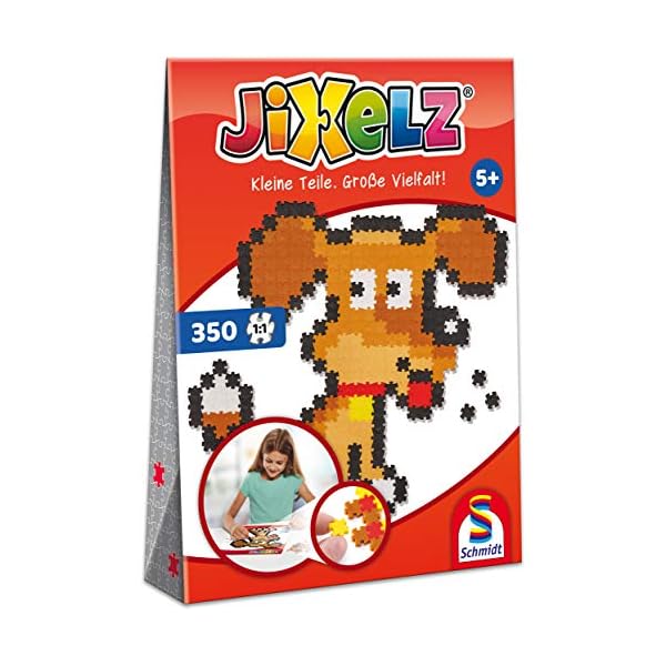 Schmidt Spiele 46111 Jixelz, Hund, 350 Teile, Kinder-Bastelsets, Kinderpuzzle