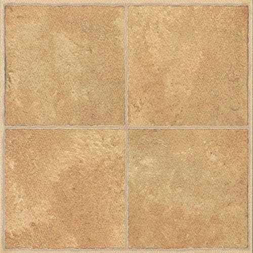 Amazon De 60 X Vinyl Bodenfliesen Selbstklebend Kuche Badezimmer Klebrig Brandneu Beige