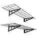FLEXIMOUNTS 1' x 4' Black 2-Pack 1x4ft 12-inch-by-48-inch Wall Shelf Garage Storage Rack, 1x4 ft