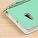 MPERO Nokia Lumia 730/735 Wallet Case, [Flex Flip] Cover with Card Slots and Wrist Strap (Mint Green)