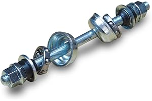 CYCLEZ 3/8'' X 165mm Bicycle Rear Hub Axle Complete Wheel Hub Replacement Kit for BMX Bikes, Made in Taiwan, Silver