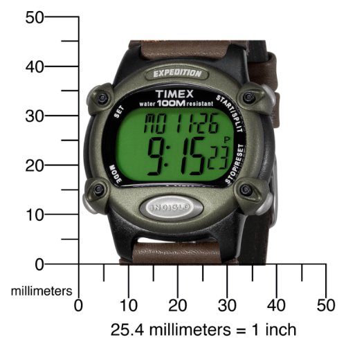 Timex Men's T48042 Expedition Full-Size Digital CAT Brown Mixed Material Strap Watch