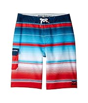 Billabong Kids  Boy's All Day X Stripe Boardshorts (Big Kids) Red Swimsuit Bottoms