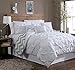 Geneva Home Fashion 7-Piece Ella Pinch Pleat Comforter Set, King, White